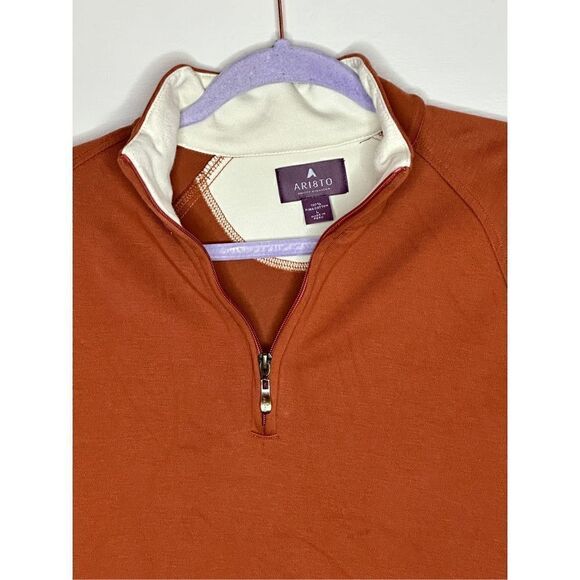 Aristo Burnt Orange 1/4 Zip Sweatshirt Size Large - Picture 3 of 5